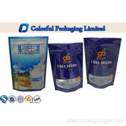 custom Window Resealable Stand up Pouches For Nuts Food , 2